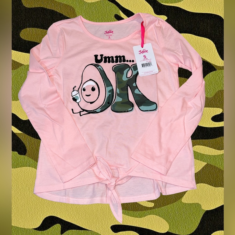 NEW Girls Long Sleeve Tee S (7/8) Justice